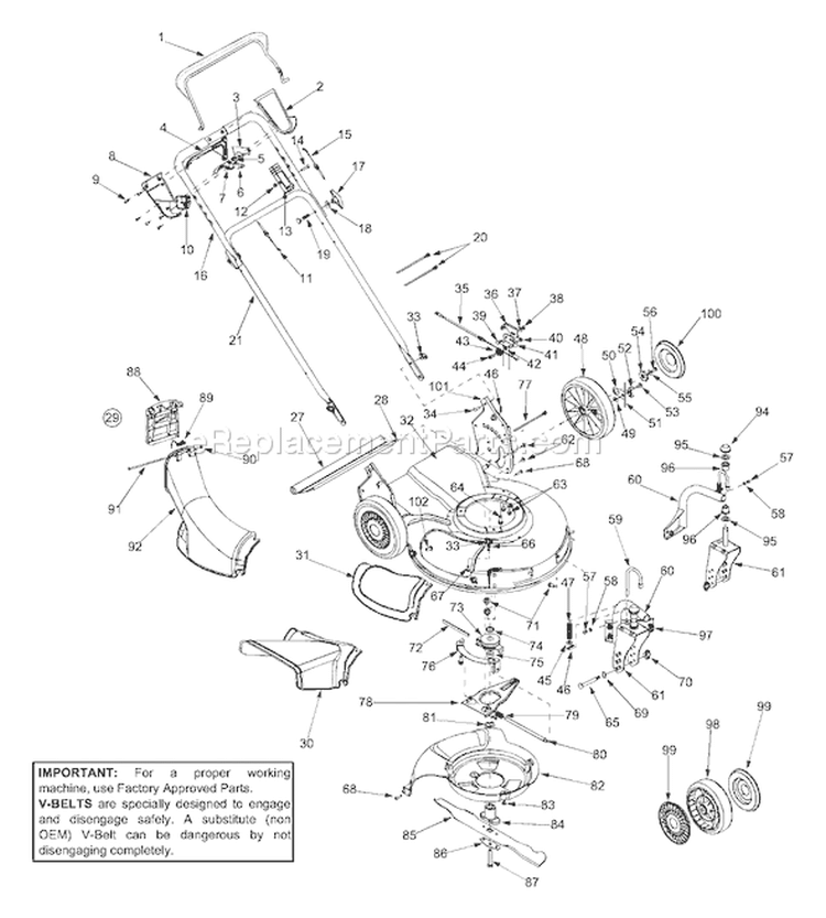 Page A Diagram and Parts List for 12A-998Q701 2004 Yard Man Lawn Mower
